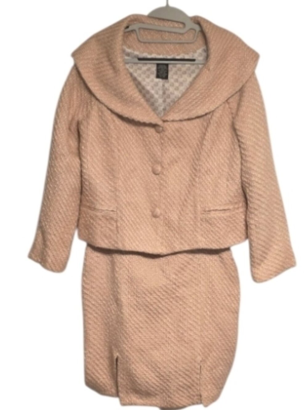 Vintage Pierre Cardin 2 Piece Tweed Skirt Suit Sz 10 1950s 1960s Era Styling
